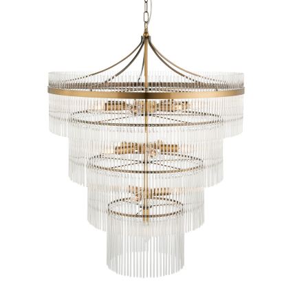 Endon 112576 - Kronleuchter an Kette MARIETTA 16xE14/6W/230V Messing/klar