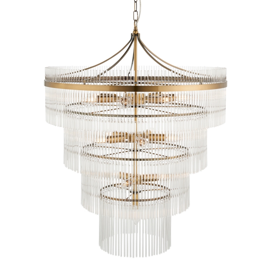 Endon 112576 - Kronleuchter an Kette MARIETTA 16xE14/6W/230V Messing/klar