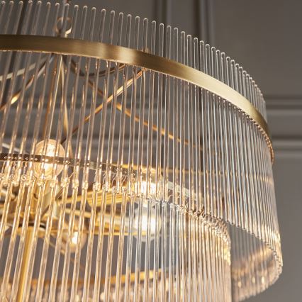 Endon 112576 - Kronleuchter an Kette MARIETTA 16xE14/6W/230V Messing/klar