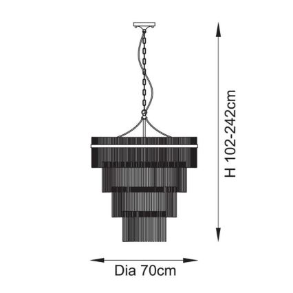 Endon 112576 - Kronleuchter an Kette MARIETTA 16xE14/6W/230V Messing/klar