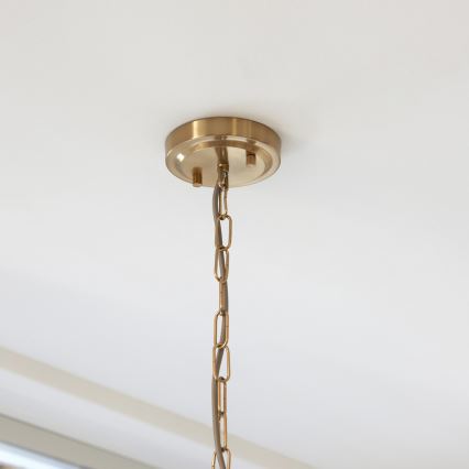 Endon 112859 - Ketten-Hängeleuchte HARLOW 1xE27/10W/230V Messing
