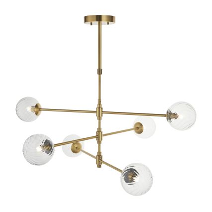 Endon 114039 - Pendelleuchte mit Stange 6xG9/3,2W/230V, goldfarben