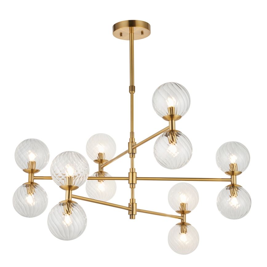 Endon 114041 - Kronleuchter an Stange 12xG9/3,2W/230V goldfarben