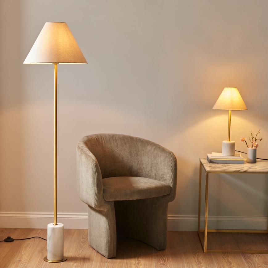 Endon 114209 - Stehlampe 1xE27/10W/230V beige/gold