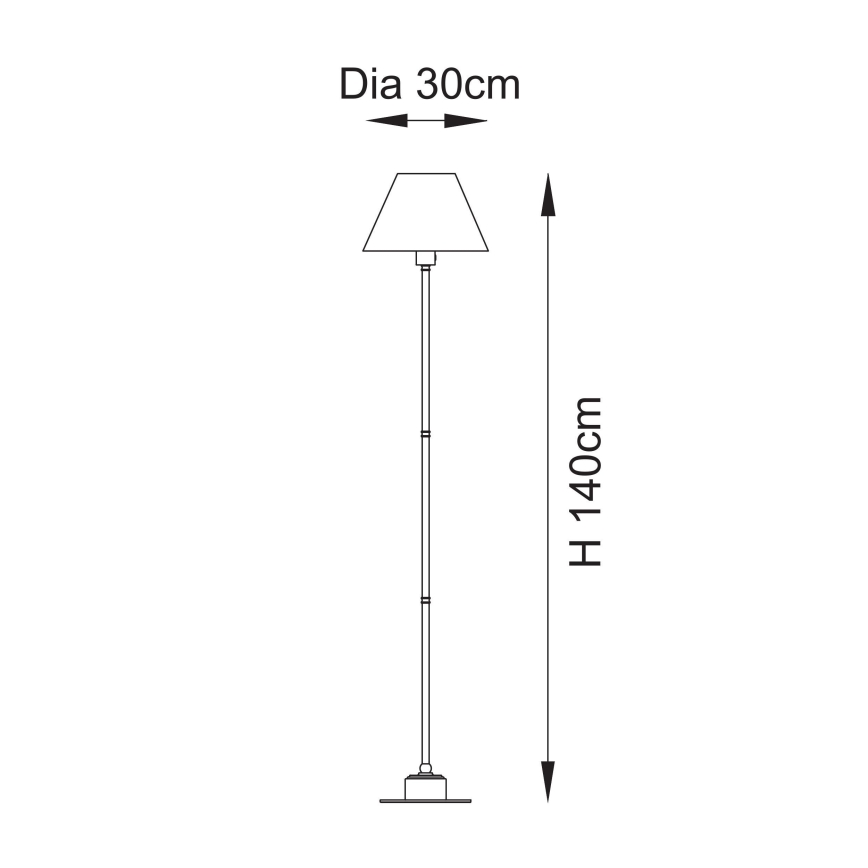 Endon 114785 - Dimm- und aufladbare LED-Stehleuchte BURLEY LED/1,5W/5V Messing/grau