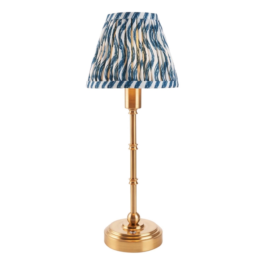 Endon 114796 - Dimm- und aufladbare LED-Tischleuchte BURLEY LED/1,5W/5V Messing/blau