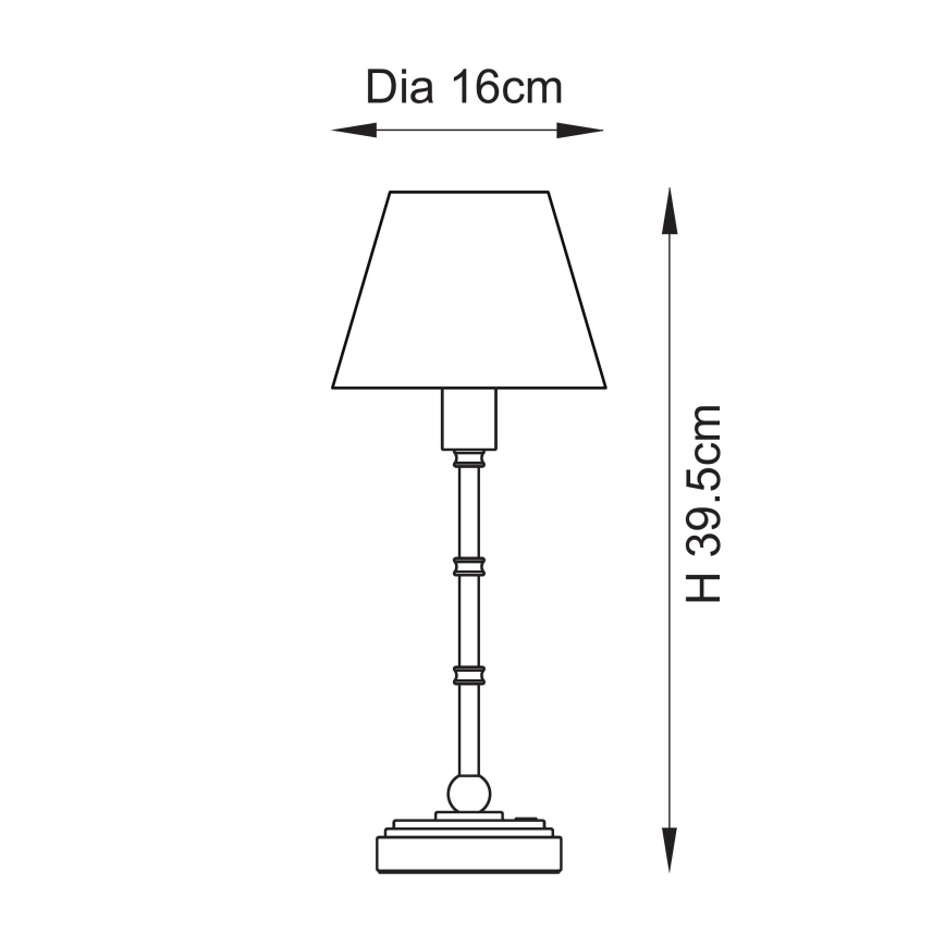 Endon 114800 - Dimm- und aufladbare LED-Tischleuchte BURLEY LED/1,5W/5V Messing/grün