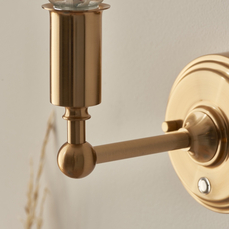 Endon 114831 - Dimmbare, aufladbare LED-Wandleuchte BURLEY LED/1,5W/5V 3600 mAh Messing/beige