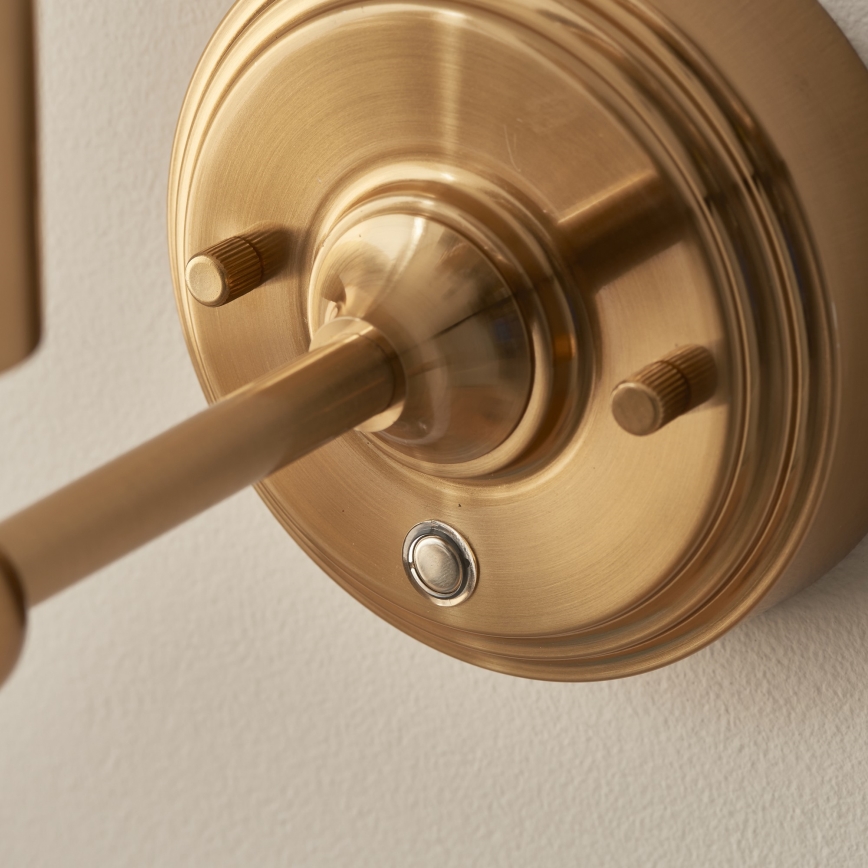 Endon 114831 - Dimmbare, aufladbare LED-Wandleuchte BURLEY LED/1,5W/5V 3600 mAh Messing/beige