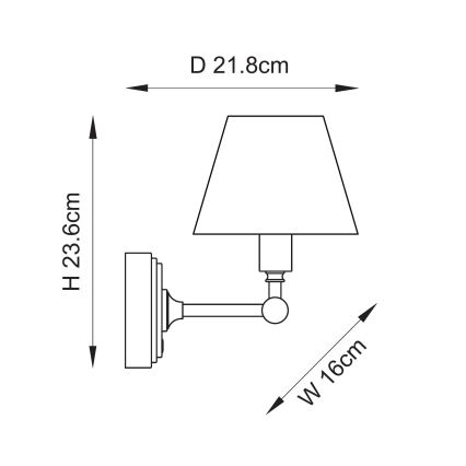 Endon 114831 - Dimmbare, aufladbare LED-Wandleuchte BURLEY LED/1,5W/5V 3600 mAh Messing/beige