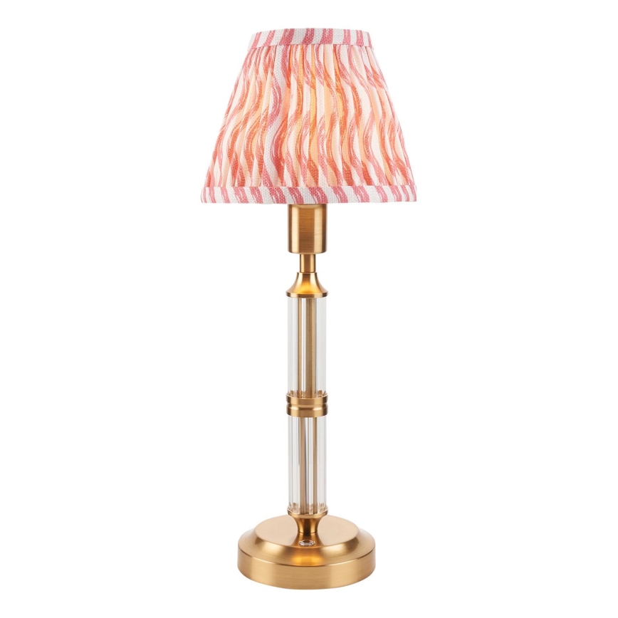 Endon 114842 - Dimmbare, aufladbare LED-Tischleuchte MORTON LED/1,5W/5V 3600 mAh Messing/rosa