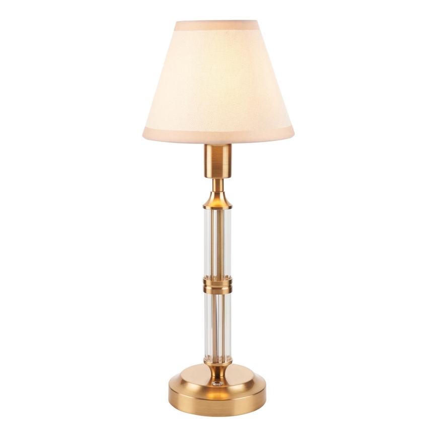 Endon 114849 - Dimmbare, aufladbare LED-Tischleuchte MORTON LED/1,5W/5V 3600 mAh Messing/beige