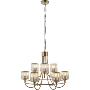 Endon 118934 - Kronleuchter mit Kette BERENICE 9xE14/7W/230V, goldfarben