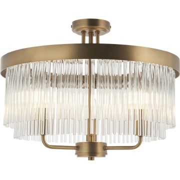 Endon 119109 - Aufgesetzte Deckenleuchte CLERMONT, 3x E14 / 6W / 230V, Messing