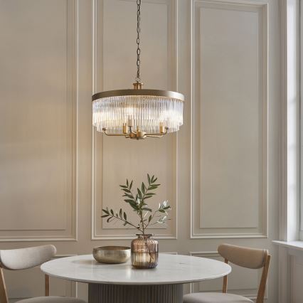 Endon 119110 - Kronleuchter an Kette CLERMONT 5xE14/6W/230V Messing