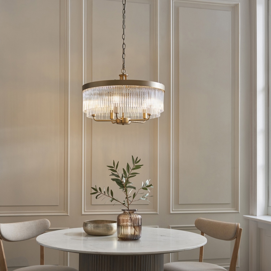 Endon 119110 - Kronleuchter an Kette CLERMONT 5xE14/6W/230V Messing