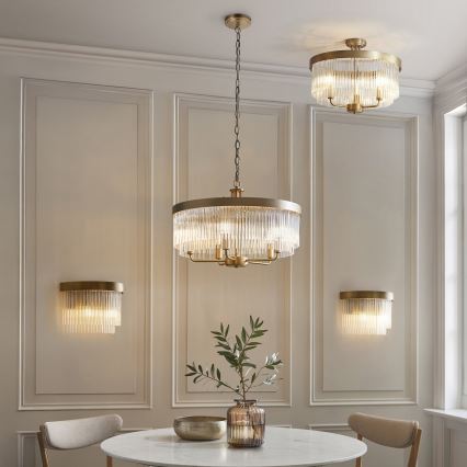 Endon 119110 - Kronleuchter an Kette CLERMONT 5xE14/6W/230V Messing