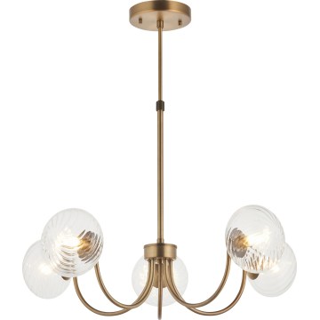 Endon 119210 - Stabpendelleuchte HAGUE 5xG9/5W/230V, Messing