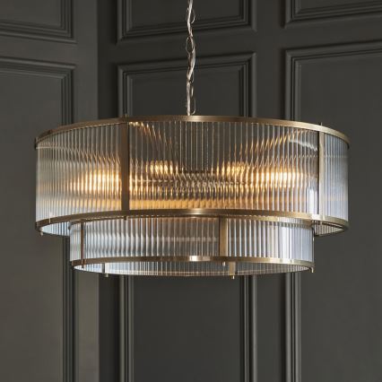 Endon 119456 - Kronleuchter an Kette RIDGETON 8xE14/7W/230V Messing