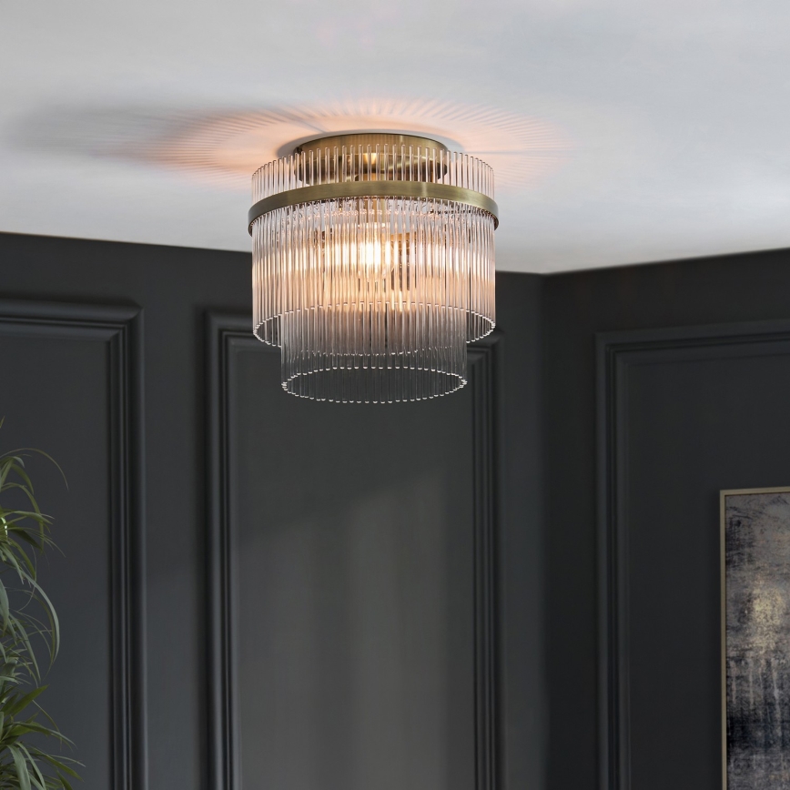 Endon 119492 - Aufputz-Deckenleuchte MARIETTA 1xE27/10W/230V Messing/klar