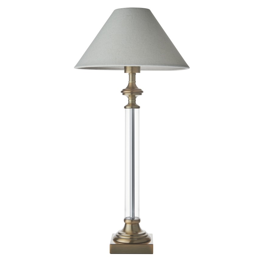 Endon 119972 - Tischlampe AVEBURY 1xE27/10W/230V Messing/Grau