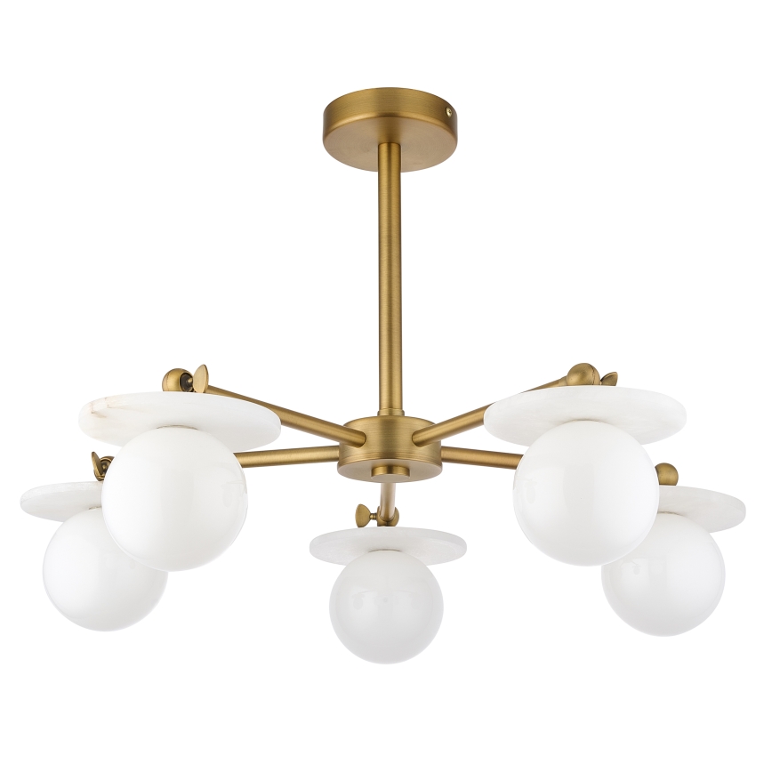 Endon 120037 - CERCHIO Pendelleuchte mit Stange 5xG9/5W/230V Messing