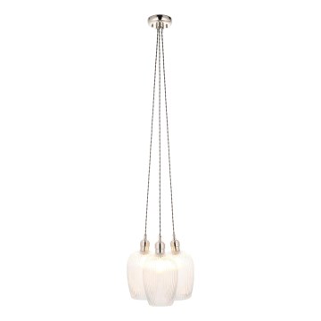 Endon 120652 - Hängeleuchte mit Kabel 3xE27/10W/230V, glänzender Chrom