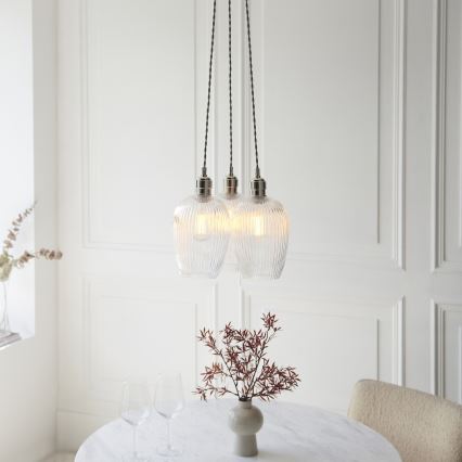 Endon 120652 - Hängeleuchte mit Kabel 3xE27/10W/230V, glänzender Chrom
