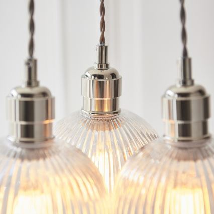 Endon 120652 - Hängeleuchte mit Kabel 3xE27/10W/230V, glänzender Chrom