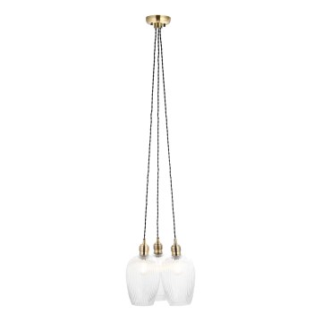 Endon 120656 - Pendelleuchte mit Kabelaufhängung 3xE27/10W/230V Messing