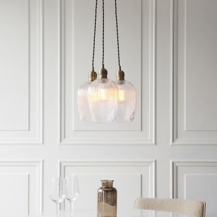 Endon 120656 - Pendelleuchte mit Kabelaufhängung 3xE27/10W/230V Messing