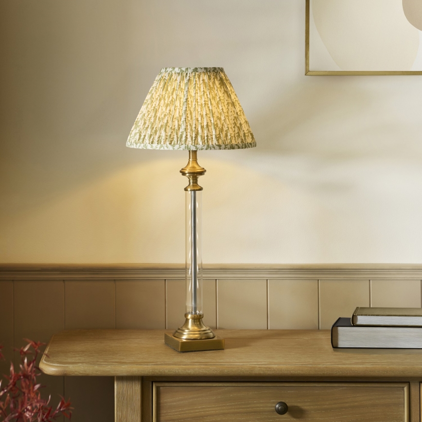 Endon 122515 - Tischleuchte AVEBURY 1xE27/10W/230V Messing/grün