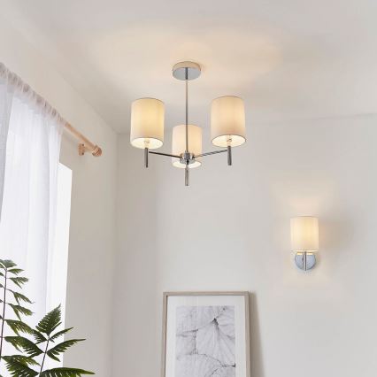 Endon 56642 - Deckenleuchte an Stange BRIO 3xE14/40W/230V glänzendes Chrom/weiß