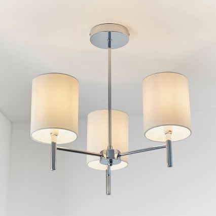 Endon 56642 - Deckenleuchte an Stange BRIO 3xE14/40W/230V glänzendes Chrom/weiß