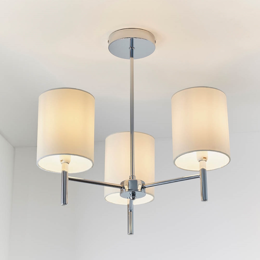 Endon 56642 - Deckenleuchte an Stange BRIO 3xE14/40W/230V glänzendes Chrom/weiß
