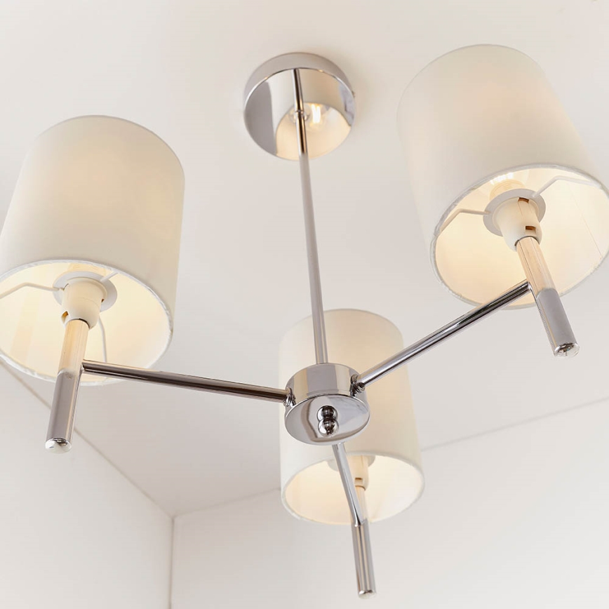 Endon 56642 - Deckenleuchte an Stange BRIO 3xE14/40W/230V glänzendes Chrom/weiß