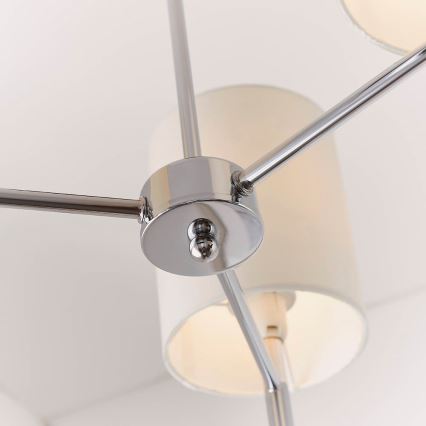 Endon 56642 - Deckenleuchte an Stange BRIO 3xE14/40W/230V glänzendes Chrom/weiß