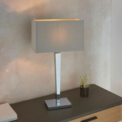 Endon 56707 - Tischleuchte MORETO 1xE27/60W/230V glänzendes Chrom/grau