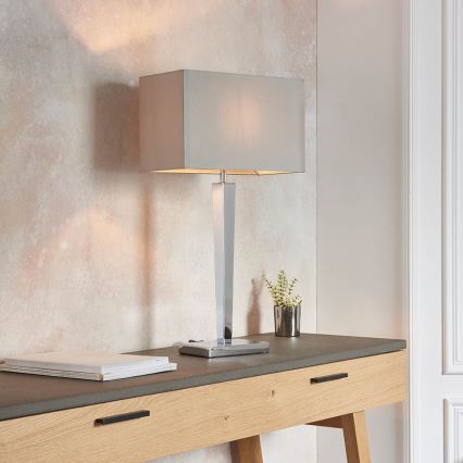 Endon 56707 - Tischleuchte MORETO 1xE27/60W/230V glänzendes Chrom/grau