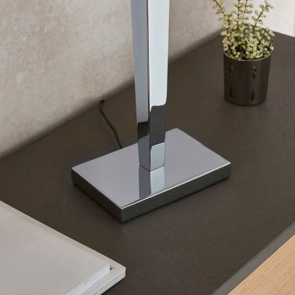 Endon 56707 - Tischleuchte MORETO 1xE27/60W/230V glänzendes Chrom/grau