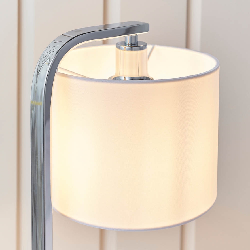 Endon 57917 - Dimmbare Tischleuchte CANNING 1xE14/40W/230V glänzender Chrom/weiß