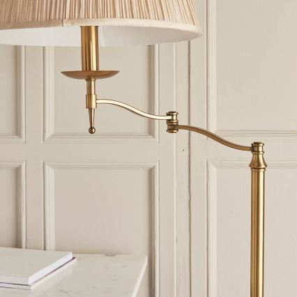 Endon 63621 - Stehleuchte STANFORD 1xE27/60W/230V Messing/beige