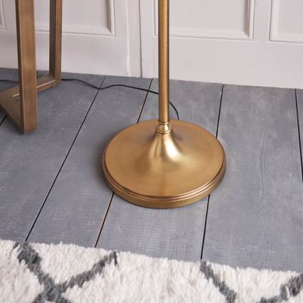 Endon 63621 - Stehleuchte STANFORD 1xE27/60W/230V Messing/beige