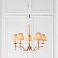 Endon 63627 - Kronleuchter mit Kette STANFORD 5xE14/40W/230V Messing/Beige