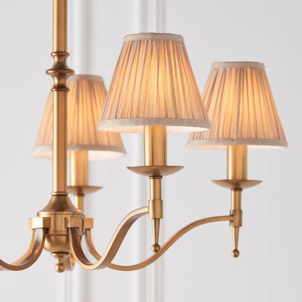 Endon 63627 - Kronleuchter mit Kette STANFORD 5xE14/40W/230V Messing/Beige