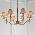 Endon 63629 - Kronleuchter an Kette STANFORD 8xE14/40W/230V Messing/Beige