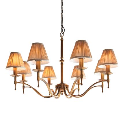 Endon 63629 - Kronleuchter an Kette STANFORD 8xE14/40W/230V Messing/Beige