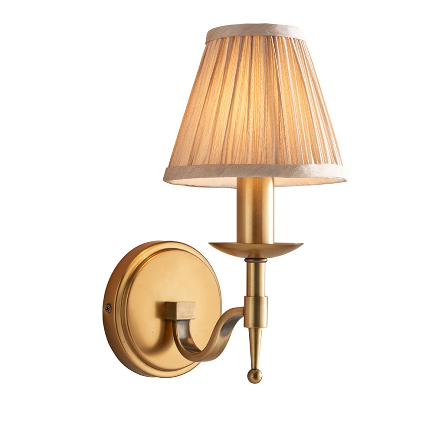 Endon 63653 - Wandleuchte STANFORD 1x E14/40W/230V, Messing/beige