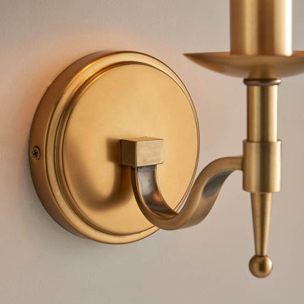 Endon 63653 - Wandleuchte STANFORD 1x E14/40W/230V, Messing/beige