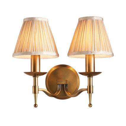 Endon 63654 - Wandleuchte STANFORD 2xE14/40W/230V Messing/beige